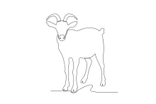 Simple One-Line Goat Sketch: Farm Animal Art for Fast and Easy Practice