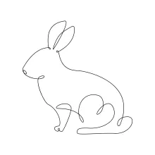 One-Line Bunny Sketching: Learn Animal Drawing with Simple Curves