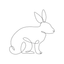 One-Line Bunny Drawing: Learn Basic Animal Shapes Through Simple Sketch Practice