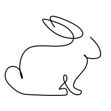 Easy Bunny One-Line Drawing: Great for Practicing Gentle Animal Shapes