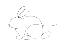 Practice One-Line Rabbit Drawing: Learn Ears and Body Shapes in One Move