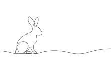 One-Line Rabbit Drawing: Learn Simple Animal Sketching with Long Ears