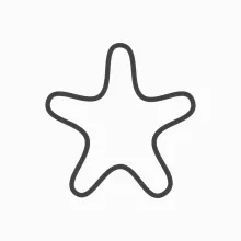 Sea floor sea star drawing using a simple line technique