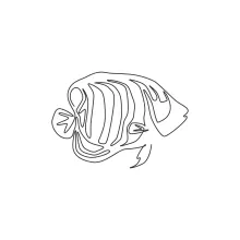 Funny Regal Angelfish in One Line: Learn Sea Creature Shapes in a Fun New Way
