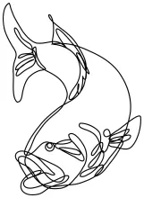 Bass Jumping Down in One Line: Learn Directional Drawing with a Classic Fish