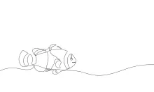 Clownfish One-Line Drawing: Easy Ocean Animal Art for Practice and Fun