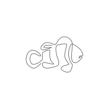 One-Line Drawing of Adorable Clown Fish: Great for Building Confidence in Beginners