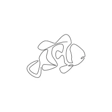 Funny Clown Fish in One Line: Practice Lively Shapes and Silly Sea Animal Features