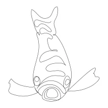 Simple Clownfish One-Line Drawing: Great for Practicing Marine Shapes
