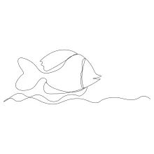 One-Line Clownfish Drawing: Easy Sea Creature Sketch for Young Learners