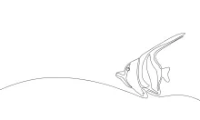 Easy Fish One-Line Drawing: Great for Learning Smooth Ocean Shapes