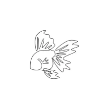 One-Line Adorable Goldfish Drawing: Learn Basic Curves with a Happy Fish Design