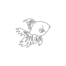 Cute Goldfish One-Line Drawing: Build Drawing Confidence with a Familiar Sea Friend