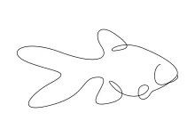 Simple Goldfish One-Line Sketch: Practice Smooth Curves and Balance