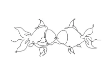 Two Goldfish in One Line: Learn Mirrored Shapes with Simple, Side-by-Side Drawing