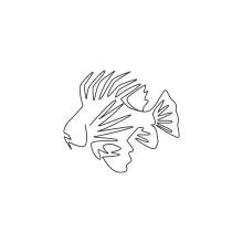 Terrifying Lionfish in One Line: Explore Spiky Features in a Dramatic Sea Creature