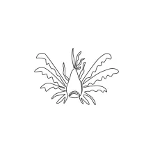 One-Line Lionfish Drawing: Practice Bold Sea Shapes with Exotic Fins and Spikes