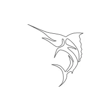 One-Line Giant Marlin Drawing: Learn Strong Angles in a Majestic Fish Design