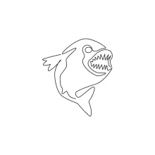 Angry Piranha in One Line: Practice Strong Features and Expressive Fish Outlines