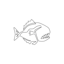 Piranha Drawing in One Line: Learn Sharp Shapes and Animal Expression Through Simplicity