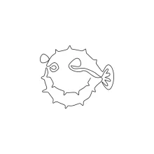 Beautiful Pufferfish in One Line: Learn Round Forms with an Ocean Favorite