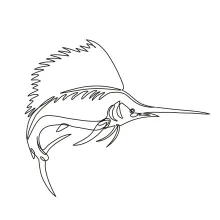 One-Line Sailfish Drawing: Draw Dramatic Fins and Ocean Motion in One Sweep