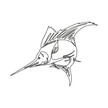 Sailfish Jumping in One Line: Learn Speed and Style with an Iconic Ocean Shape