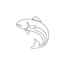 One-Line Drawing of Big Salmon: Learn to Trace Smooth Forms with Confidence