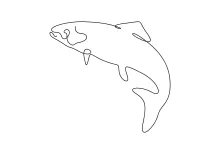Salmon Fish One-Line Drawing: Build Drawing Skills with This Simple Sea Animal