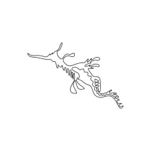 Cute Leafy Seadragon in One Line: Practice Nature-Inspired Sea Forms with One Line