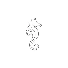 Adorable Seahorse in One Line: Practice Spiral Forms with a Tiny Ocean Creature