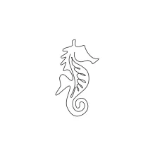 Cute Seahorse in One Line: Explore Curves and Small Details in a Sea Creature