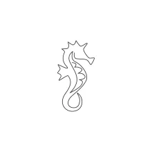Seahorse Drawing in One Line: Study Tiny Animal Forms Through Simple Outlines
