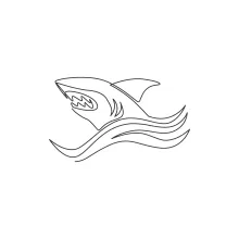 Aggressive Shark in One Line: Practice Sharp Angles and Dynamic Animal Expression