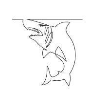 One-Line Shark Drawing: Practice Strong Curves and Fin Structure
