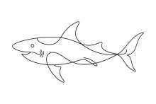 Shark One-Line Drawing: Practice Bold Marine Animal Shapes in One Stroke
