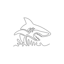 One-Line Ocean Shark Drawing: Learn Simple Curves and Bold Animal Design
