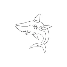 Easy Shark Drawing in One Line: Practice Ocean Animal Proportions and Silhouettes