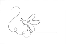 Simple One-Line Bee Drawing: Fun Art Practice with Insects