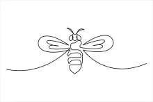 Honey Bee One Line Drawing: Practice Nature Art with Simple Lines