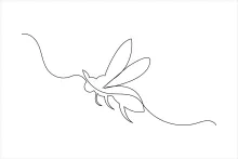 Flying Bee in One Line: Quick and Fun Insect Drawing for Beginners