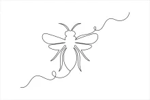 Practice Drawing a Bee with One Line: Simple Art for Young Learners