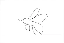 Simple Bee One Line Drawing: Learn Insect Shapes Through Art