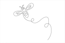 Cute Honey Bee One Line Art: Fun Practice with Nature's Helpers