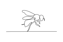 Sweet Honey Bee in One Line: Simple and Educational Art Exercise
