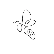 "Minimalist Bee Sketch: Illustrating Motion and Precision with One Line Art"