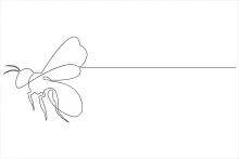 "Minimalist Honey Bee Drawing: Depicting Nature's Hardworking Pollinator with One Line Art"