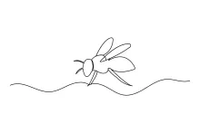 "Minimalist Bee Drawing: Expressing Energy and Purpose with One Line Art"