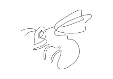 "One Line Honey Bee Drawing: Expressing Nature’s Essential Pollinator with Minimalist Techniques"
