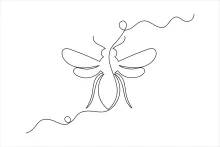 Honey Bee on Flower: One Line Drawing for Young Artists